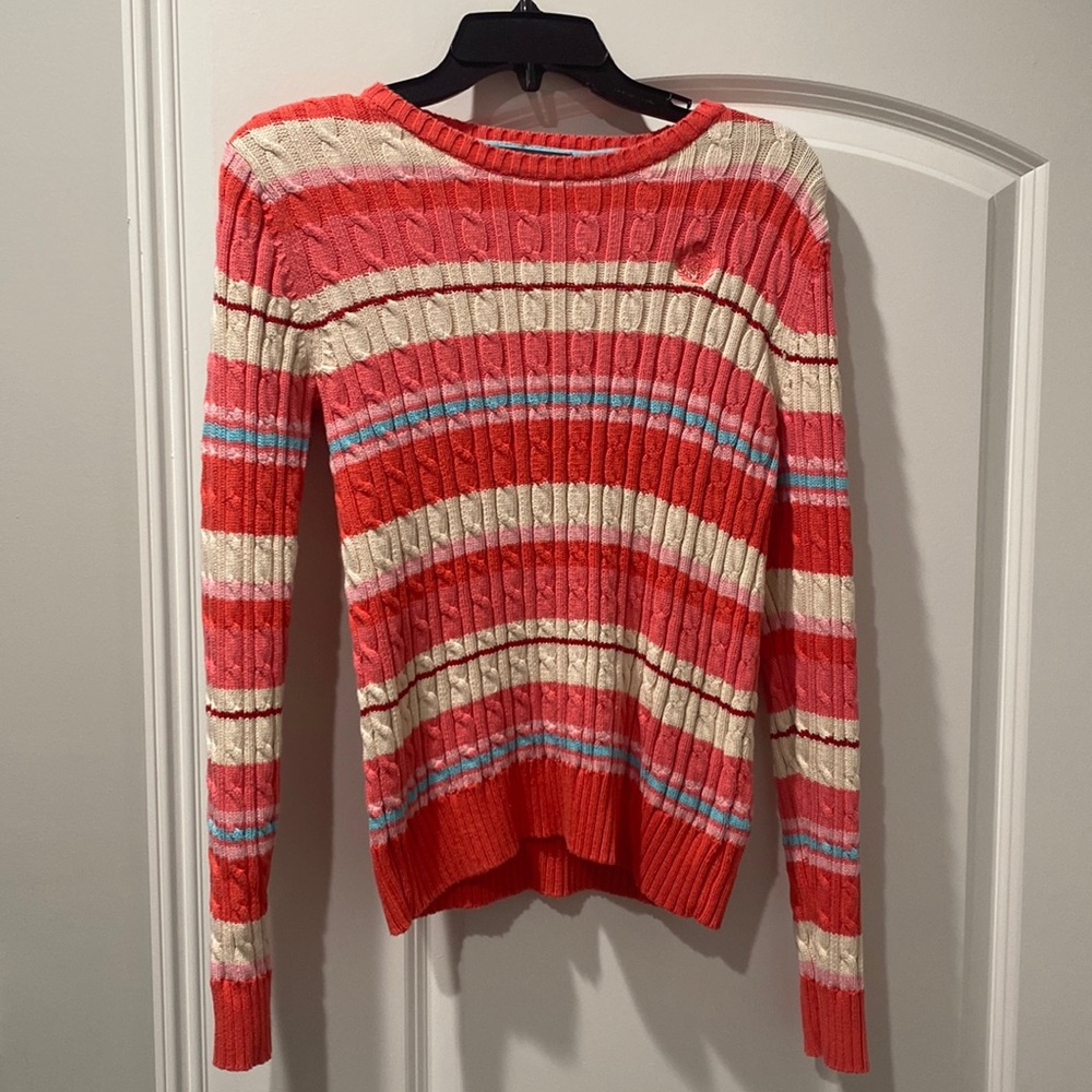Pink & white striped sweater